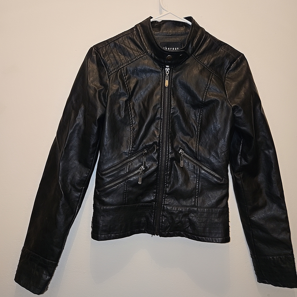 Therapy Black Leather Detail